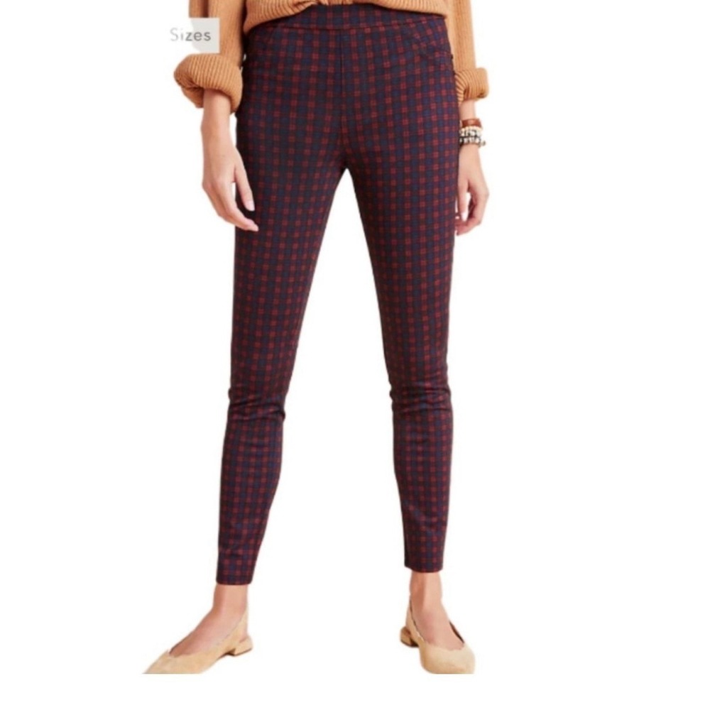 Sanctuary x Anthropologie Red Blue Plaid Runway Legging Pants 1X CP0108HPPB